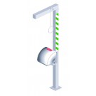 PremiumLine Beheizte Körper-Notdusche mit Augendusche mit Becken und Abdeckung, für Bodenmontage